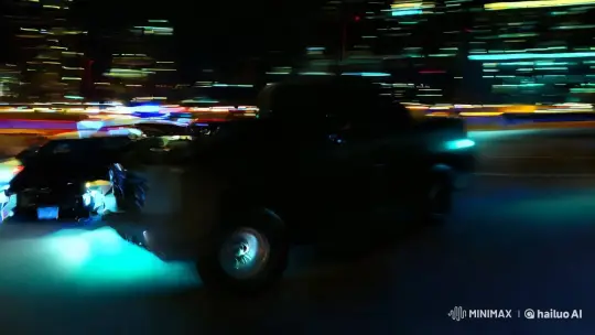 High-speed police chase through the night city – AI Generated Video | Hailuo AI