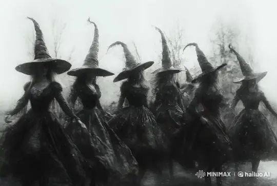 Eerie Forest: Six Witches in Ancient Ritual – AI Generated Video | Hailuo AI