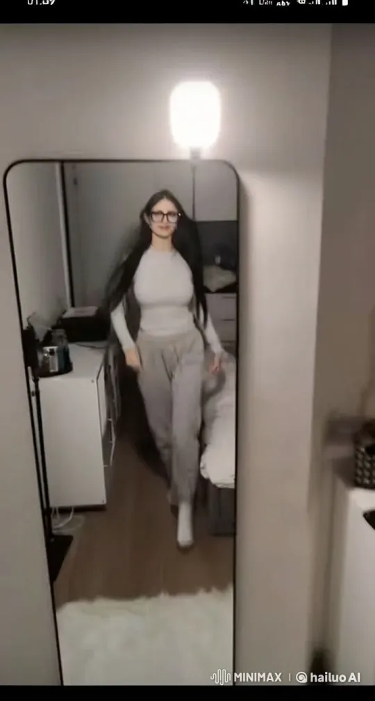 Hidden Camera Perspective: Cozy Room Walk with Casual Confidence – AI Generated Video | Hailuo AI