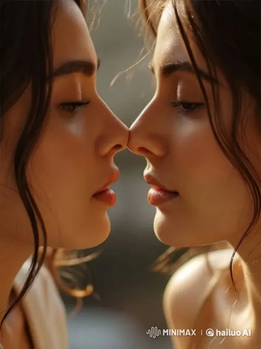 Intimate Kiss Between Two Women in Soft Light – AI Generated Video | Hailuo AI
