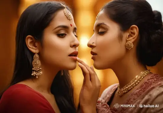 Intimate Connection of Two Women in Traditional Attire – AI Generated Video | Hailuo AI