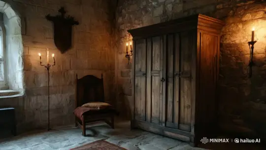 Vintage Sci-Fi Mechanoid Emerges from Old Castle Wardrobe – AI Generated Video | Hailuo AI