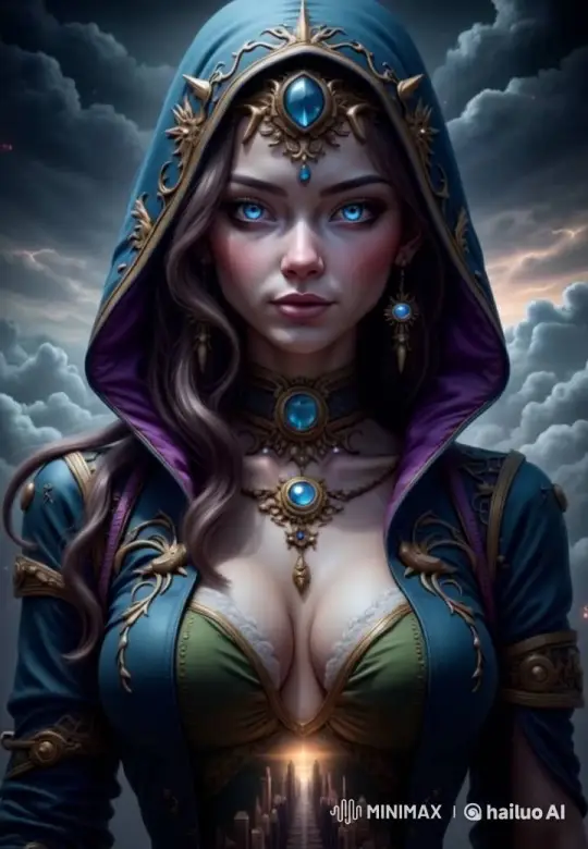 Mystical Queen in Stormy Setting with Regal Adornments – AI Generated Video | Hailuo AI