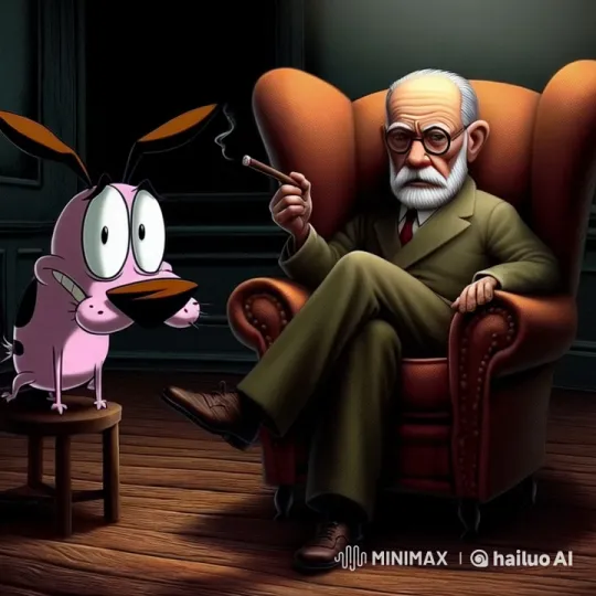 Anxious Pink Dog Meets Calm Elderly Man in Mysterious Room – AI Generated Video | Hailuo AI