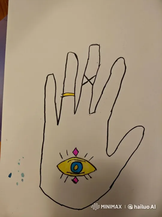 Fatima's Hand Illustration with Animated Eye and Diamonds – AI Generated Video | Hailuo AI