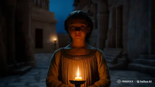 Ancient Greek Girl with Candle: Renaissance-Inspired Scene – AI Generated Video | Hailuo AI