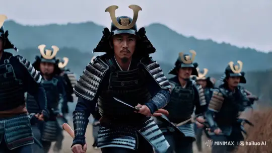 Samurai Charge in Ethereal Landscape with Dramatic Slow-Motion – AI Generated Video | Hailuo AI