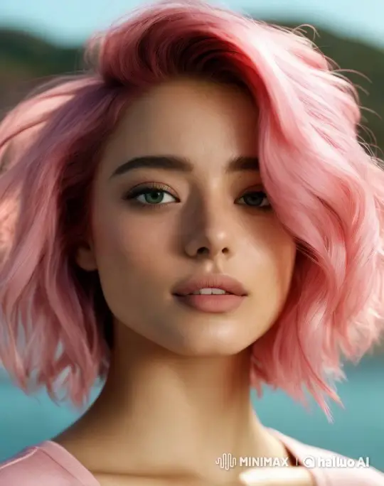 Young Woman with Pink Hair in Serene Outdoor Setting – AI Generated Video | Hailuo AI