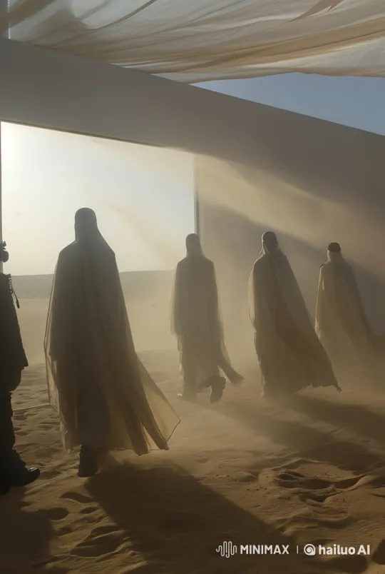 Surreal Fashion Show Blends Haute Couture with Desert Beauty – AI Generated Video | Hailuo AI