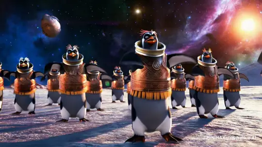 Anthropomorphic Penguins Perform Haka in Space – AI Generated Video | Hailuo AI