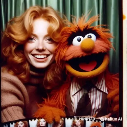 Ginger Woman and Muppet Photobooth Fun – AI Generated Video | Hailuo AI