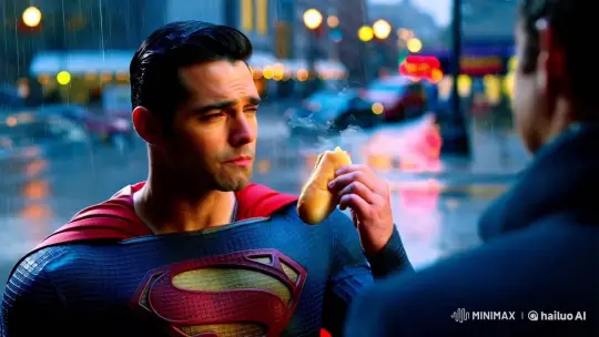 Superman Reflects: Aesthetic Dusk in the Rain – AI Generated Video | Hailuo AI