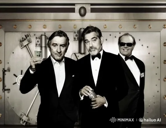 Two Men Flaunt Wealth in Front of Vault Door – AI Generated Video | Hailuo AI