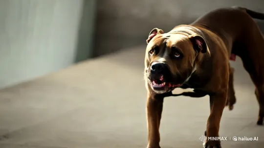 Powerful Pitt Bull in Slow Motion with Dramatic Aesthetics – AI Generated Video | Hailuo AI