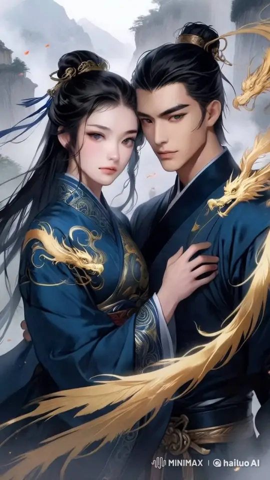 Traditional Lovers Embrace in Mystical Romantic Scene – AI Generated Video | Hailuo AI