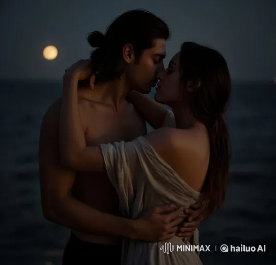 Romantic Moonlit Kiss by the Sea – AI Generated Video | Hailuo AI