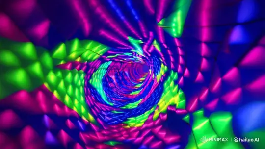 Fractal Tunnel: Neon Hypnosis with Rhythmic Geometry – AI Generated Video | Hailuo AI