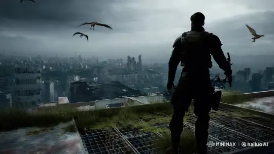 Sentinel on the Edge: Decaying Yuanjing Skyline – AI Generated Video | Hailuo AI