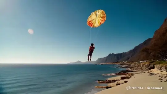 Jason Flies High with Kite on Windy Beach – AI Generated Video | Hailuo AI
