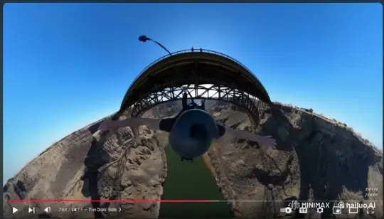 Fixed-Camera View of Jumper's Thrilling Canyon Descent – AI Generated Video | Hailuo AI