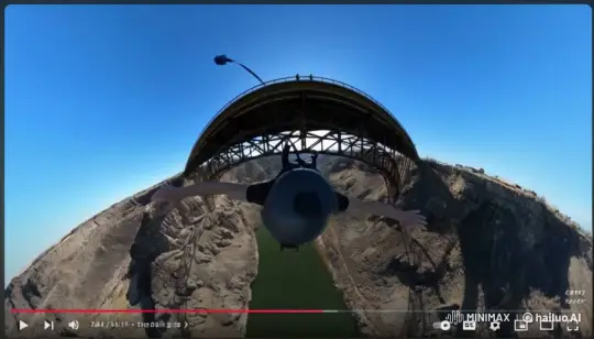 Thrilling Bridge Jump with Close Calls and Dramatic Maneuvers – AI Generated Video | Hailuo AI