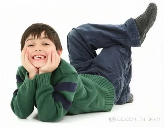 Boy in Green Sweater Rolls Playfully on Floor – AI Generated Video | Hailuo AI