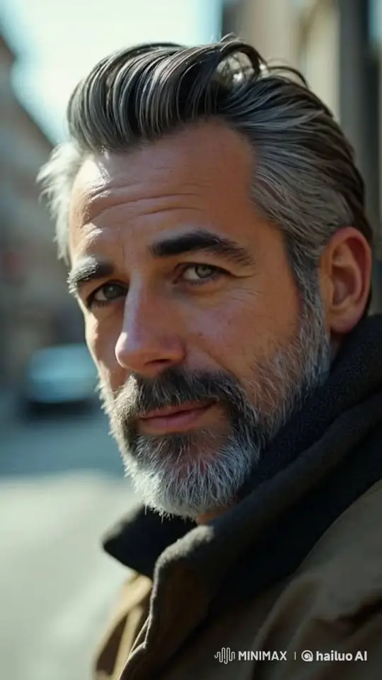 Cinematic Portrait: Wise Man in Urban Setting – AI Generated Video | Hailuo AI