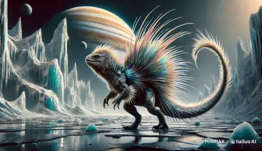Alien Dragon in Majestic Icy Landscape – AI Generated Video | Hailuo AI