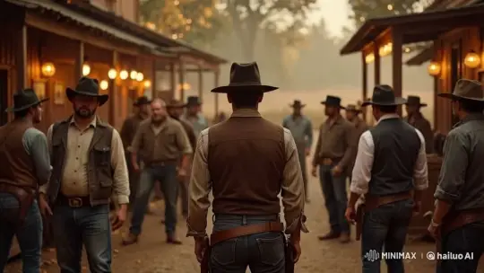 Cowboy Strolls Through Enchanted Old-West Town – AI Generated Video | Hailuo AI