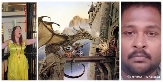 Medieval Castle, Warrior, Dragon, and Princess in Tamil Epic Scene – AI Generated Video | Hailuo AI