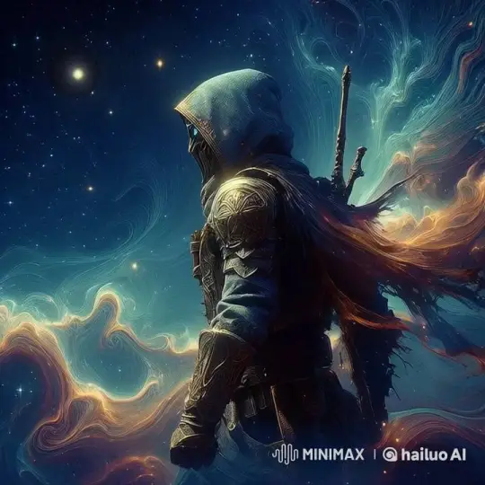 Mystical Figure in Cosmic Nebula with Ethereal Movements – AI Generated Video | Hailuo AI