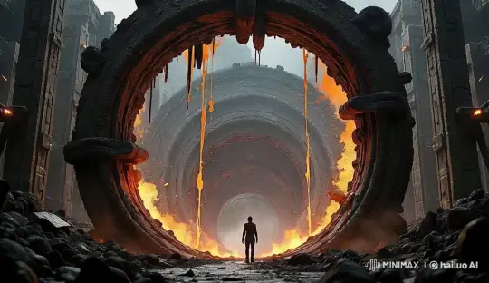 Damaged Portal with Magma at Base – AI Generated Video | Hailuo AI
