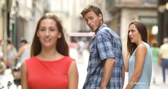 Seductive Woman in Red Attracts Attention Amidst Realistic Scene – AI Generated Video | Hailuo AI