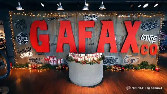 Urban Bike Store Showcases Festive Industrial Chic – AI Generated Video | Hailuo AI