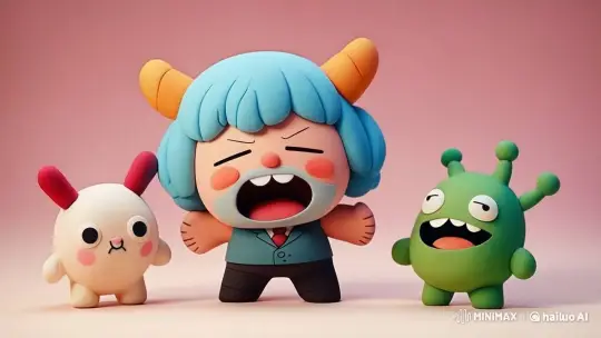 Animated Characters Sing and Dance in Pastel Pink Setting – AI Generated Video | Hailuo AI