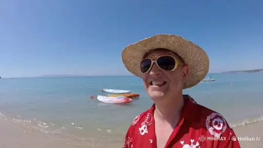 Beach Day Interrupted by Unexpected Rocket Launch – AI Generated Video | Hailuo AI