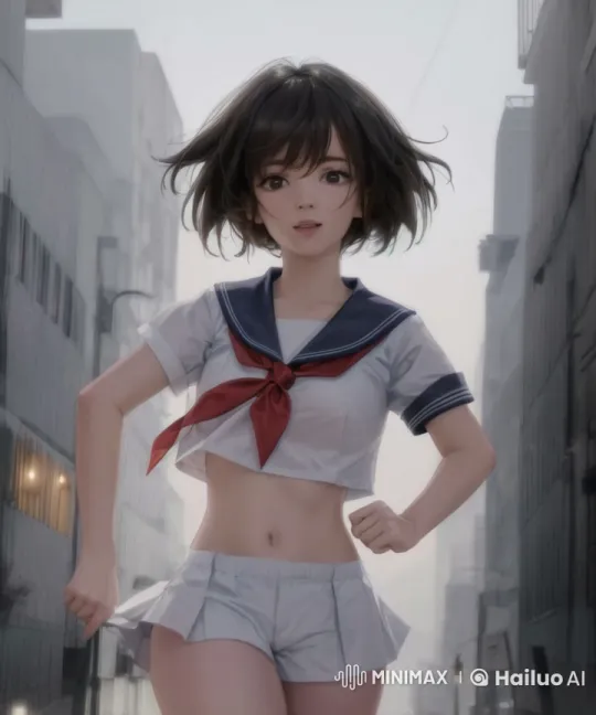 Anime Girl Sprinting in Ultra-High Speed – AI Generated Video | Hailuo AI