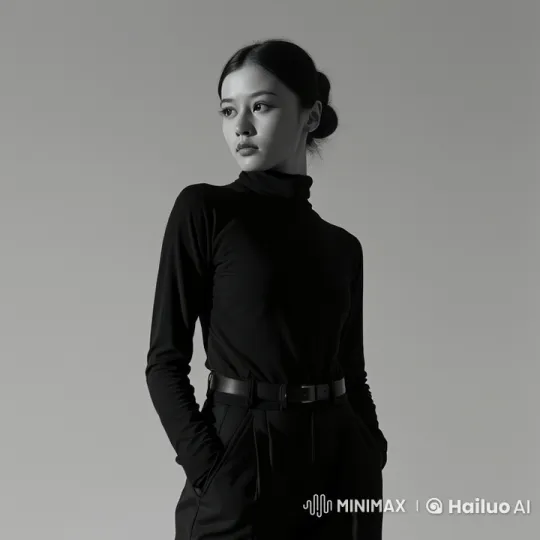 Minimalist Portrait: A Study in Calm and Elegance – AI Generated Video | Hailuo AI
