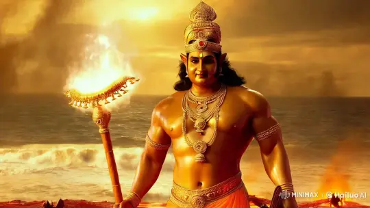 Divine Hero Emerges on a Dramatic Beach – AI Generated Video | Hailuo AI