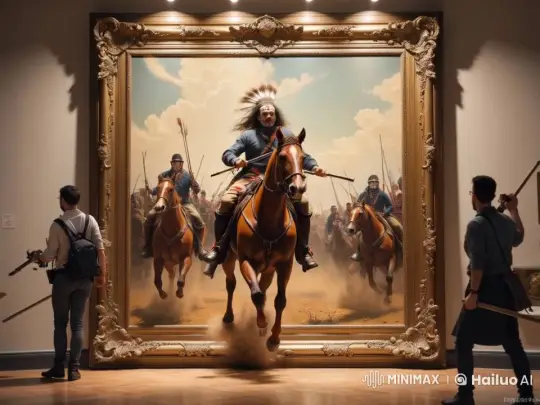 Painting Comes Alive: Horsemen Charge into Reality – AI Generated Video | Hailuo AI