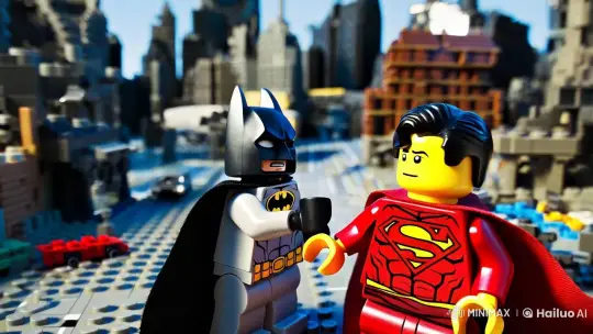 LEGO Batman and Superman Battle in Gotham City – AI Generated Video | Hailuo AI