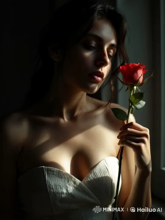 Woman With Rose: A Tender, Serene Moment – AI Generated Video | Hailuo AI