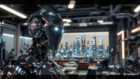 Futuristic Robot in High-Tech Lab with Cinematic Aesthetics – AI Generated Video | Hailuo AI