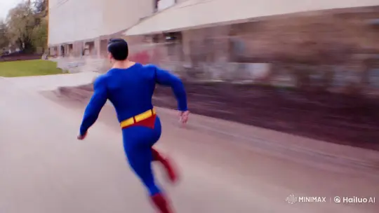 Superman's Supersonic Run: Aesthetic Blur at 30x Speed – AI Generated Video | Hailuo AI