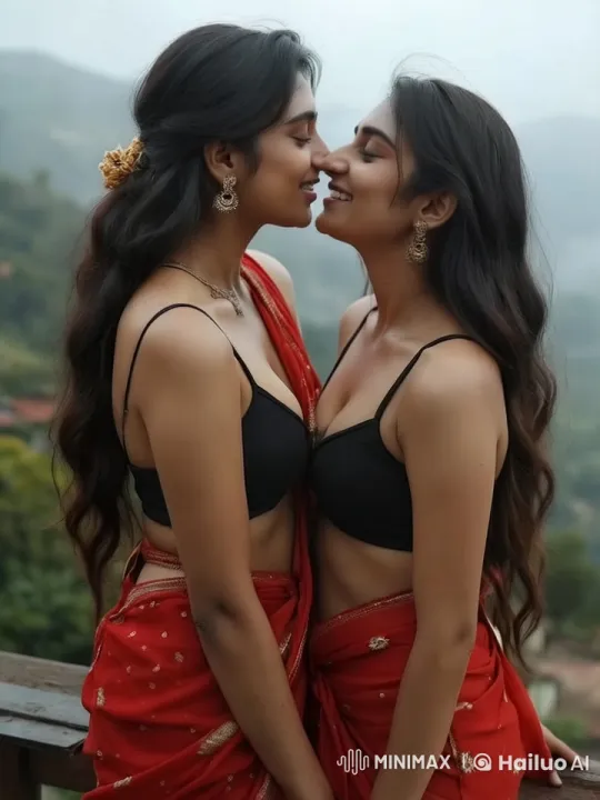 Romantic Kiss Between Two Women on Balcony with Scenic Background – AI Generated Video | Hailuo AI