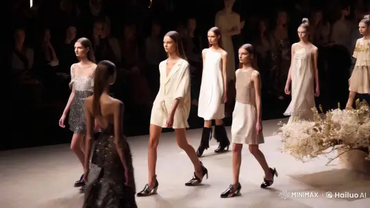 Avant-Garde Fashion Show: Sophisticated Strut on Chic Runway – AI Generated Video | Hailuo AI