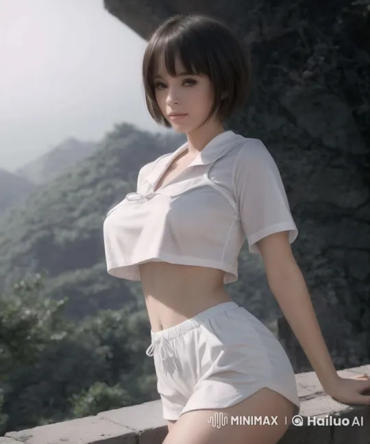 Woman Walking in Nature with Focused Camera – AI Generated Video | Hailuo AI