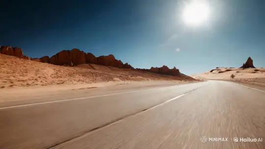 Sleek Sports Car Races Through Dazzling Desert – AI Generated Video | Hailuo AI