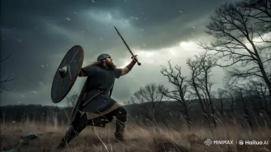 Frosty Field Battle: Warrior's Charge in Winter Wonderland – AI Generated Video | Hailuo AI