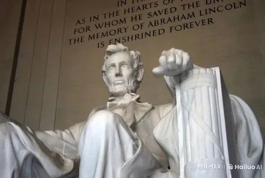 Statue of Lincoln Animate, Waves Flag Proudly – AI Generated Video | Hailuo AI